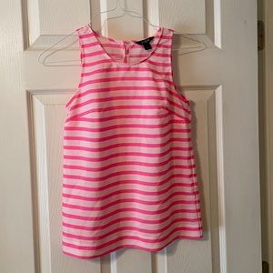 JCrew pink striped sleeveless top
